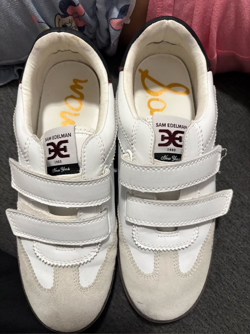 Sam Edelman Womens White Velcro Sneakers